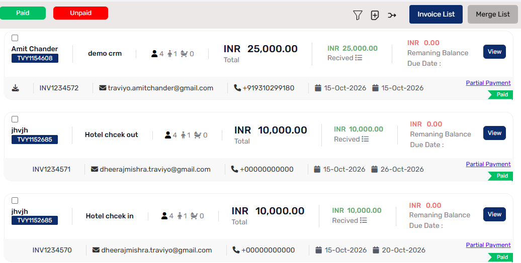 TraviYo Payment Collection Dashboard
